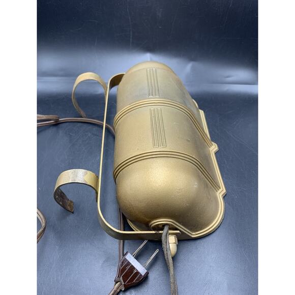 Vtg Gold Tone Plastic Headboard Lamp Bed Reading Night Light Art Deco 9” X6.5” - Picture 6 of 6